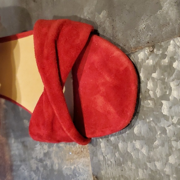 Vaneli | Red Suede Heeled Slide | Size 7.5 - Picture 8 of 14